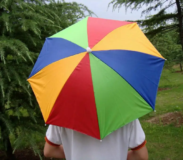 Прямая продажа с фабрики, прозрачный зонтик с индивидуальным логотипом, шляпа для взрослых и детей, безопасный мини-зонтик с радужной головкой из полиэстера