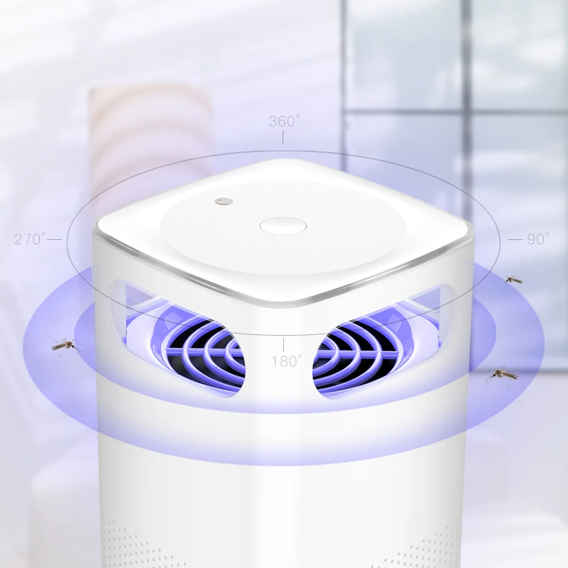 
USB Powered UV LED Photocatalyst Fly Bug Mosquito Killer Trap Lamp and Quiet Fan Inhaler to Physically Kill Fly 