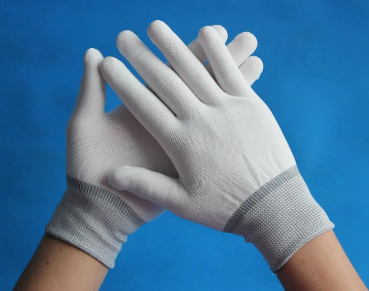 Белые перчатки wortk polyliner 13 калибра с хорошей посадкой