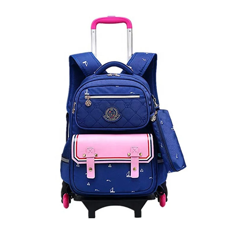 Kids Rolling Backpacks with Trolley School Bag Wheeled Waterproof Removable luggage