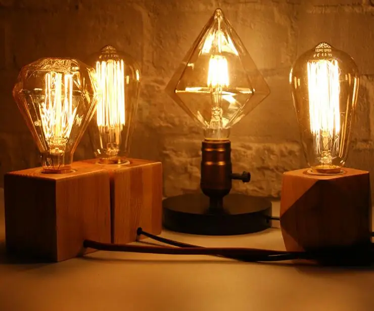 New design wood lamp vintage style wooden lamp ancient table lamp