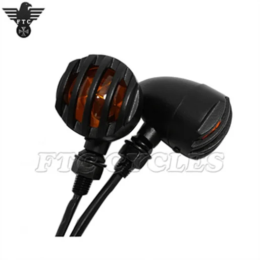 Motorcycle Custom Vintage Aluminum grilled Turn signals, indicator,Turn light