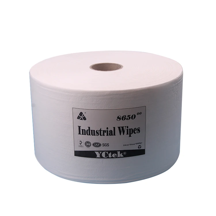 Cellulose Nonwoven Material Industrial Roll Tissue Disposable Cleaning Paper Roll