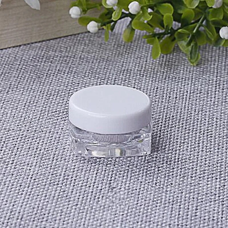 
5ml PET plastic mini jar square bottom cosmetic eye cream lipbalm jar 