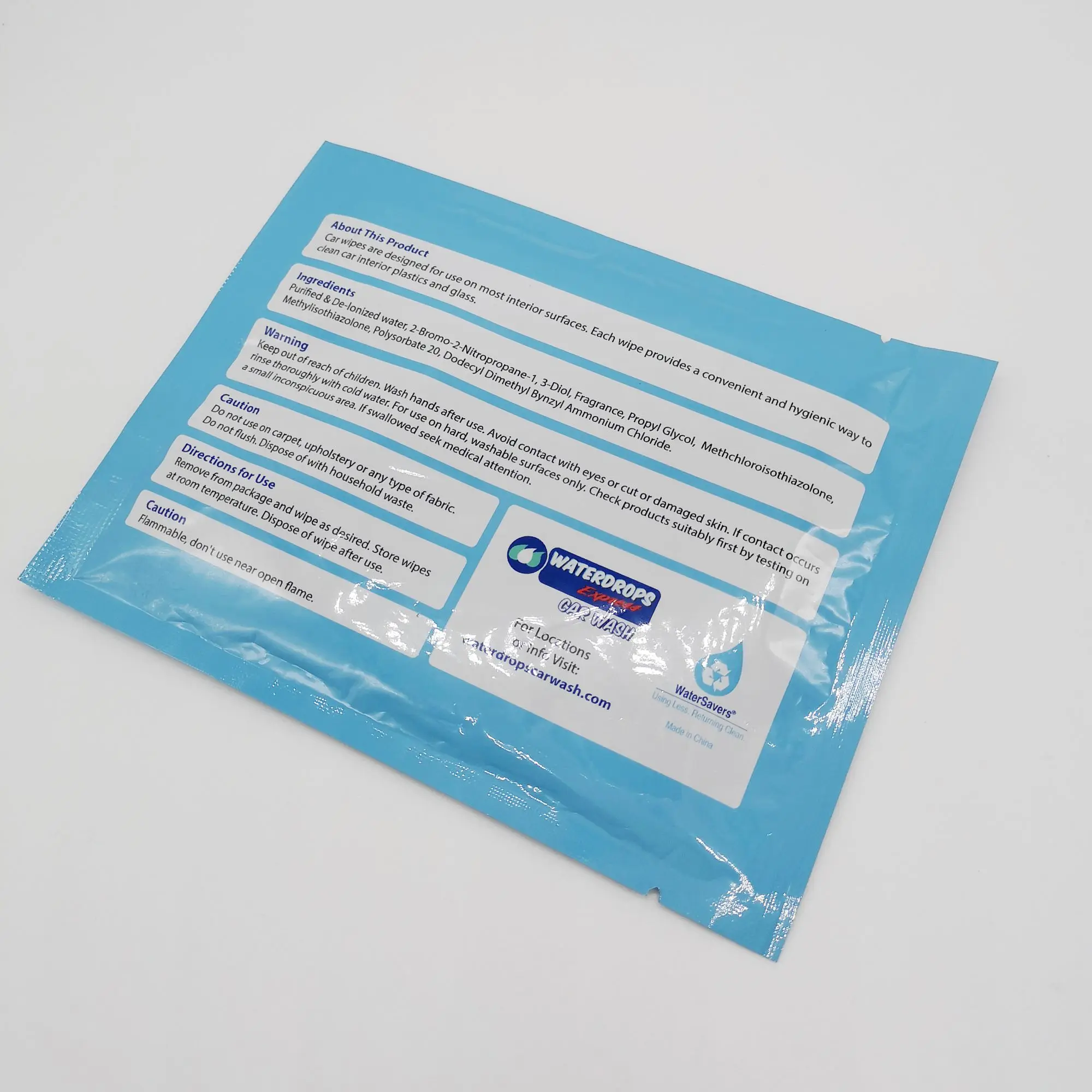 Одноразовые влажные салфетки для автомобиля из нетканого материала, индивидуально упакованные
