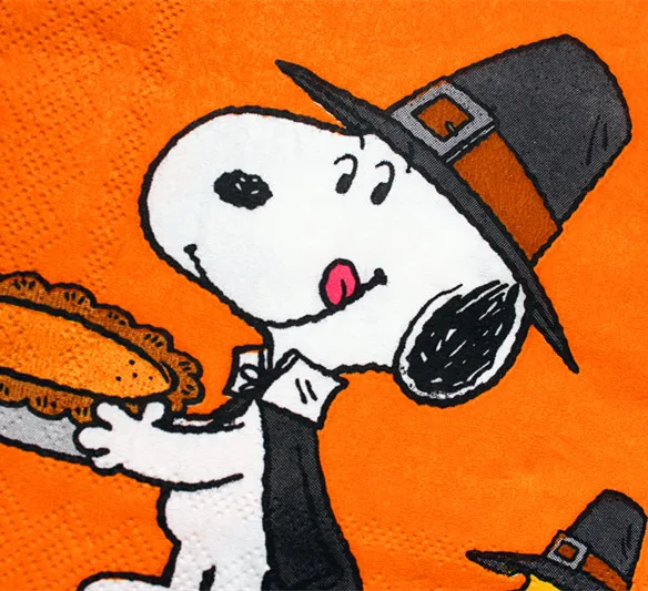 Orange paper towels printed with cartoon dog food grade