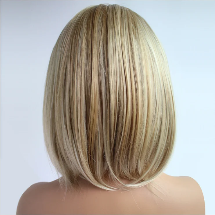 
#613 Straight synthetic hair wigs With Bangs For Women lace front wigs hair extension Heat Resistant bobo Hairstyle Cosplay wigs 