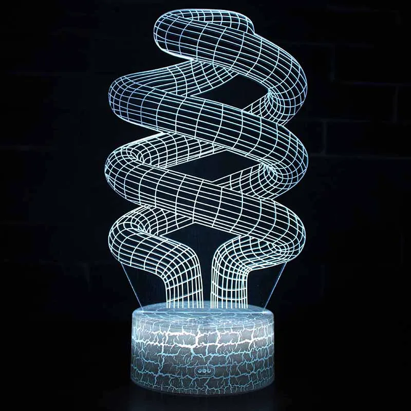 Energy Saving Creative Lamp RGB Color 3D Acrylic Light Kids Gift Lampara de madera Table Night Light