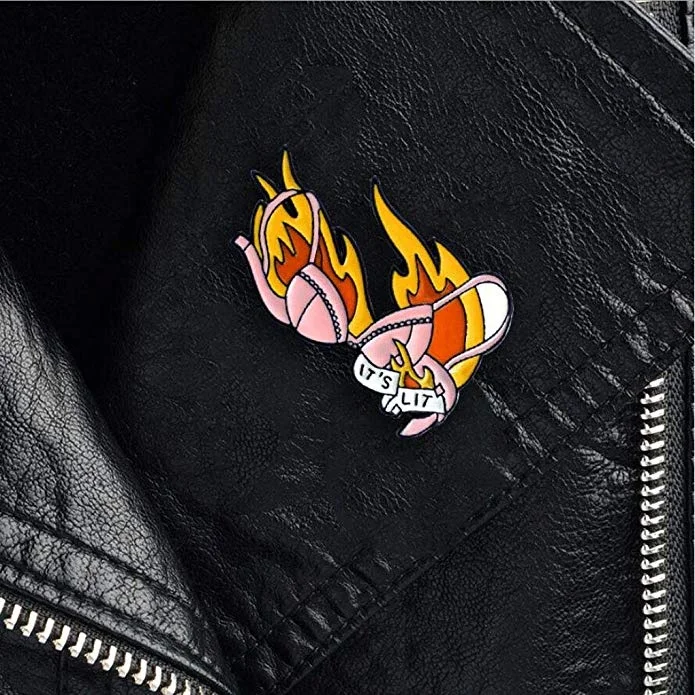 
Nickel plated hard enamel lapel pins with zinc alloy and crystal 