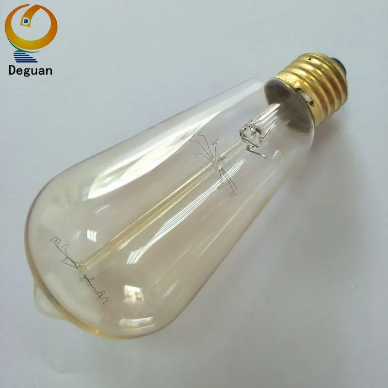 ST64/57L накаливания Эдисон свет лампы E27 220 В 60 Вт ясно и Gloden 19 якорь винтажная лампочка
