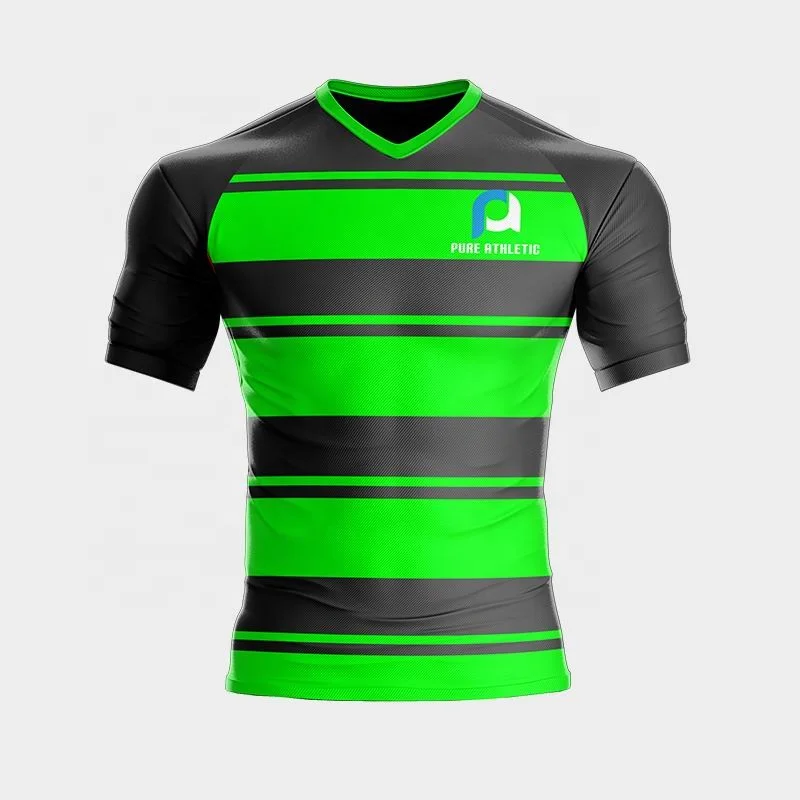 wholesale European customized football uniforms top quality hot selling striped soccer wear shirt