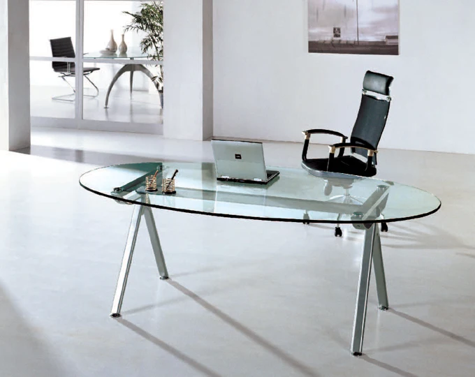FKS-HD-ED022 Modern glass top office desk