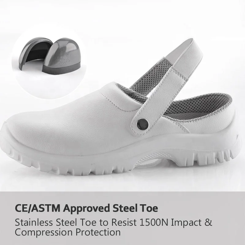 Anti Slip White Chef Work Shoes Kitchen Safety Trainers Lady & Women in KFC Food Industry,  Restaurant, Cleanroom, Laboratory