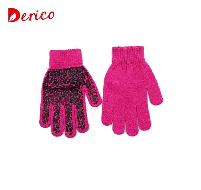 Cheap Winter Women Jacquard Sports Knitted Magic Acrylic Gloves
