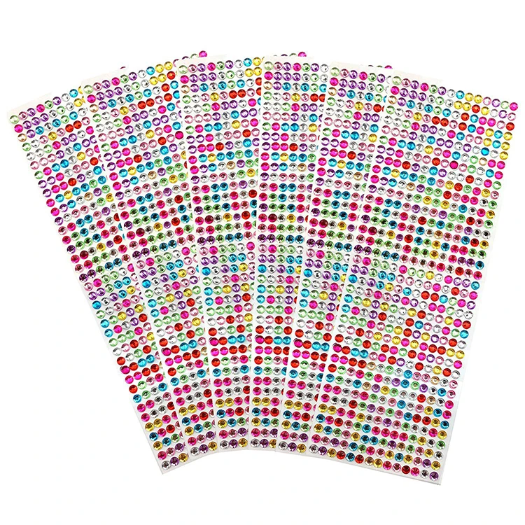 Wholesale colorful self-adhesive rhinestone diamond crystal sticker sheet for face decoration