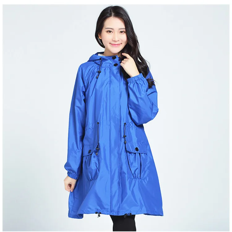Female fashion adult hiking long waterproof raincoat breathable Korean Version cute raincoat Windbreaker raincoat