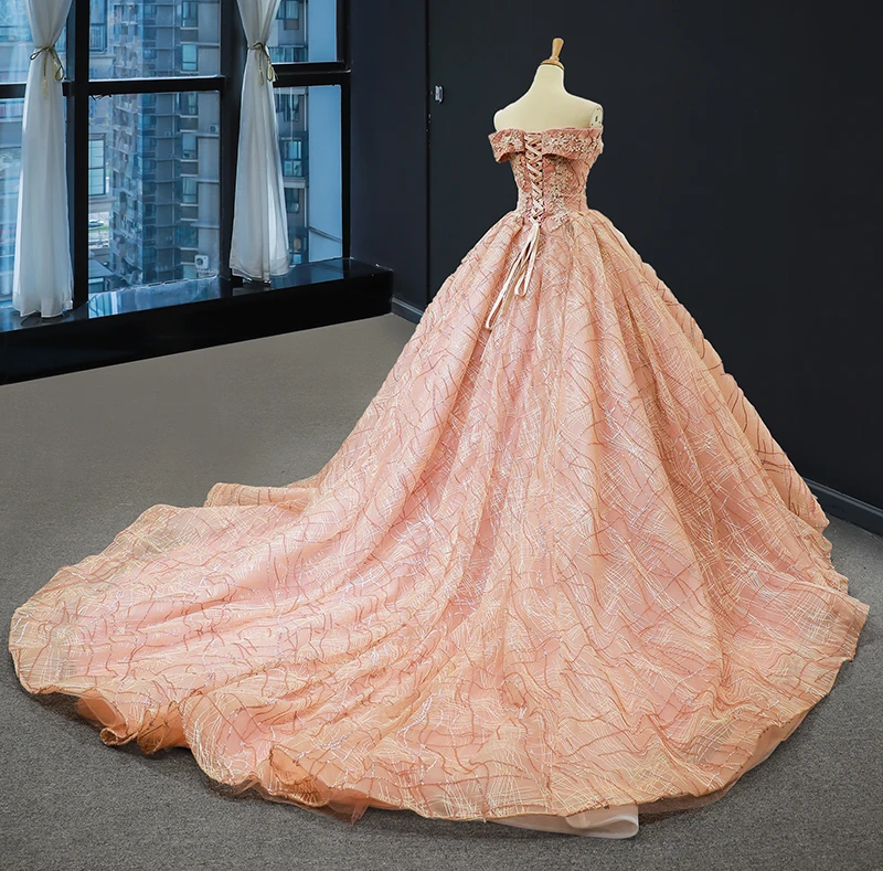 RSM66844 Ladys Fashion Evening Gown Ladies Sexy V Neck Plus Off Shoulder Evening Dress In China