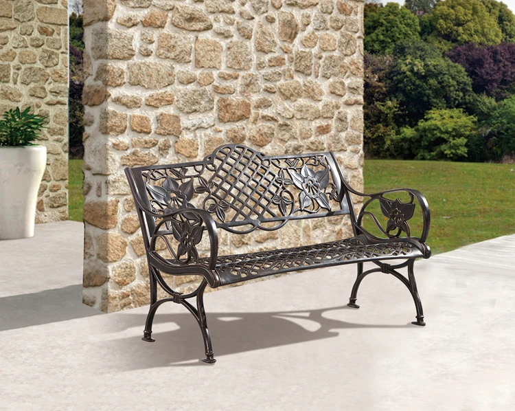 Wholesale metal outdoor patio cast aluminium garden public bench