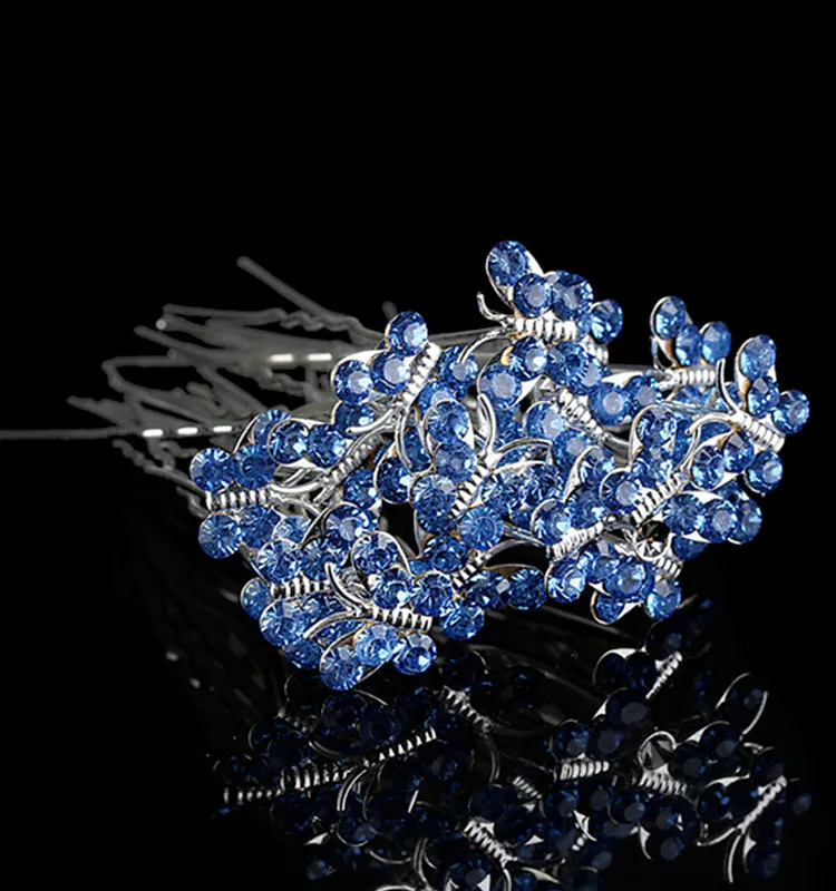 2019 Cheap Wholesale Women Barrette Haie Pins Decorative U Shape Rhinestone Butterfly Hairgrip