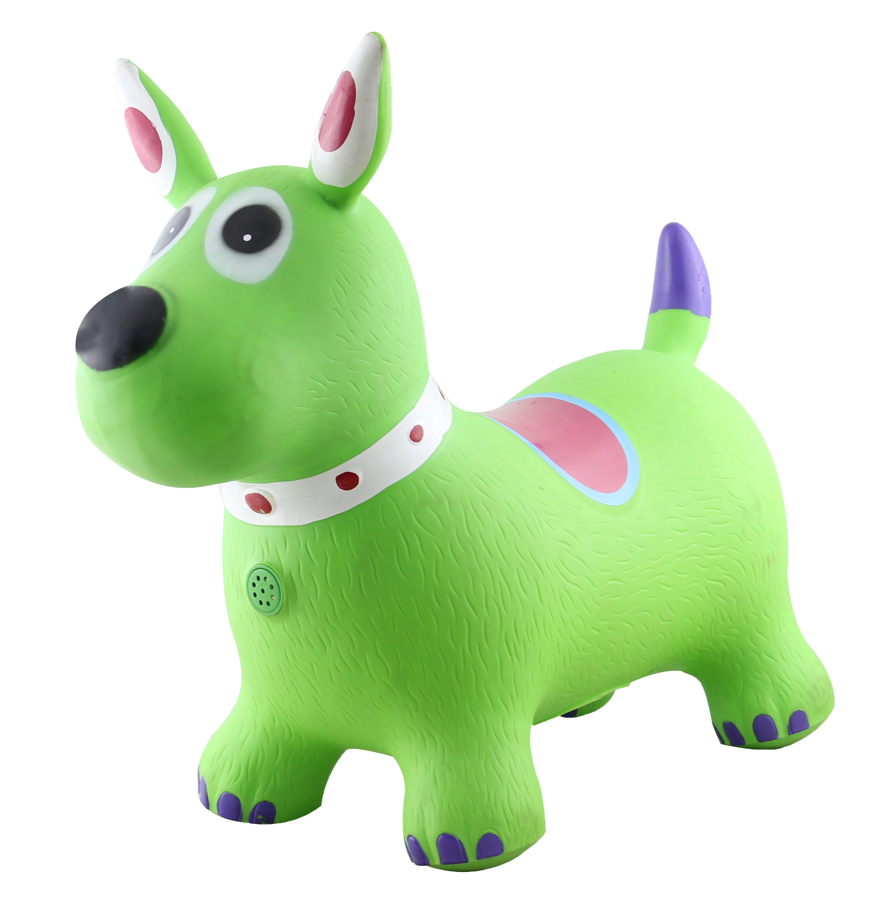 
Inflatable Eco-friendly PVC material Ride-on Animal hopper Paint Dog with voice indoor & outdoor toys 