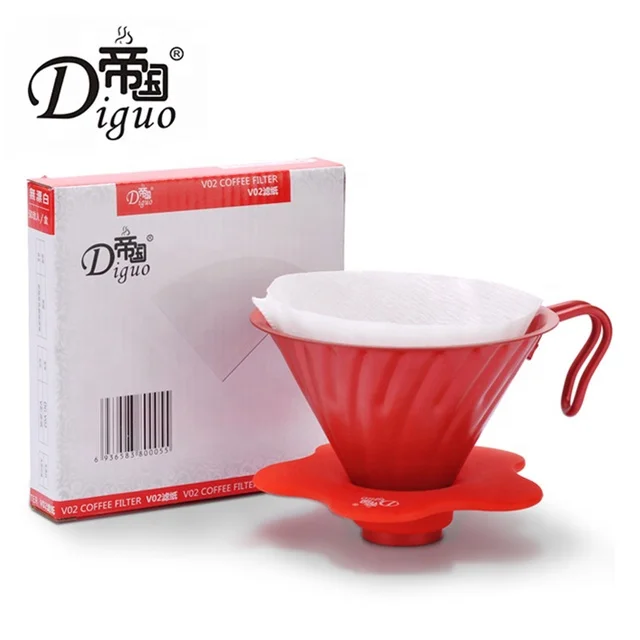  Diguo V60 белая цветная фильтровальная бумага для кофе натуральная V01