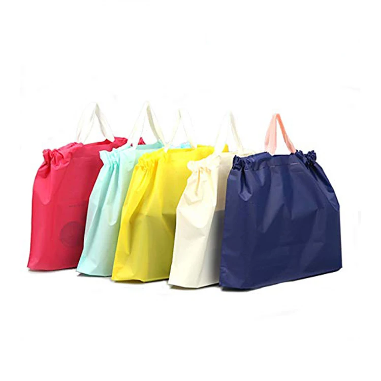 Custom made cheap plastic tote bags clothing shopping reusable plastic shrink bag