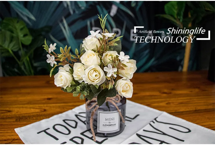 Shininglife Brand Beautiful lasting roses Cherry blossoms flowers artificial wedding