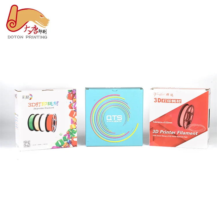 Top quality cartridges package folding white cardboard packaging box for 3d printer filament