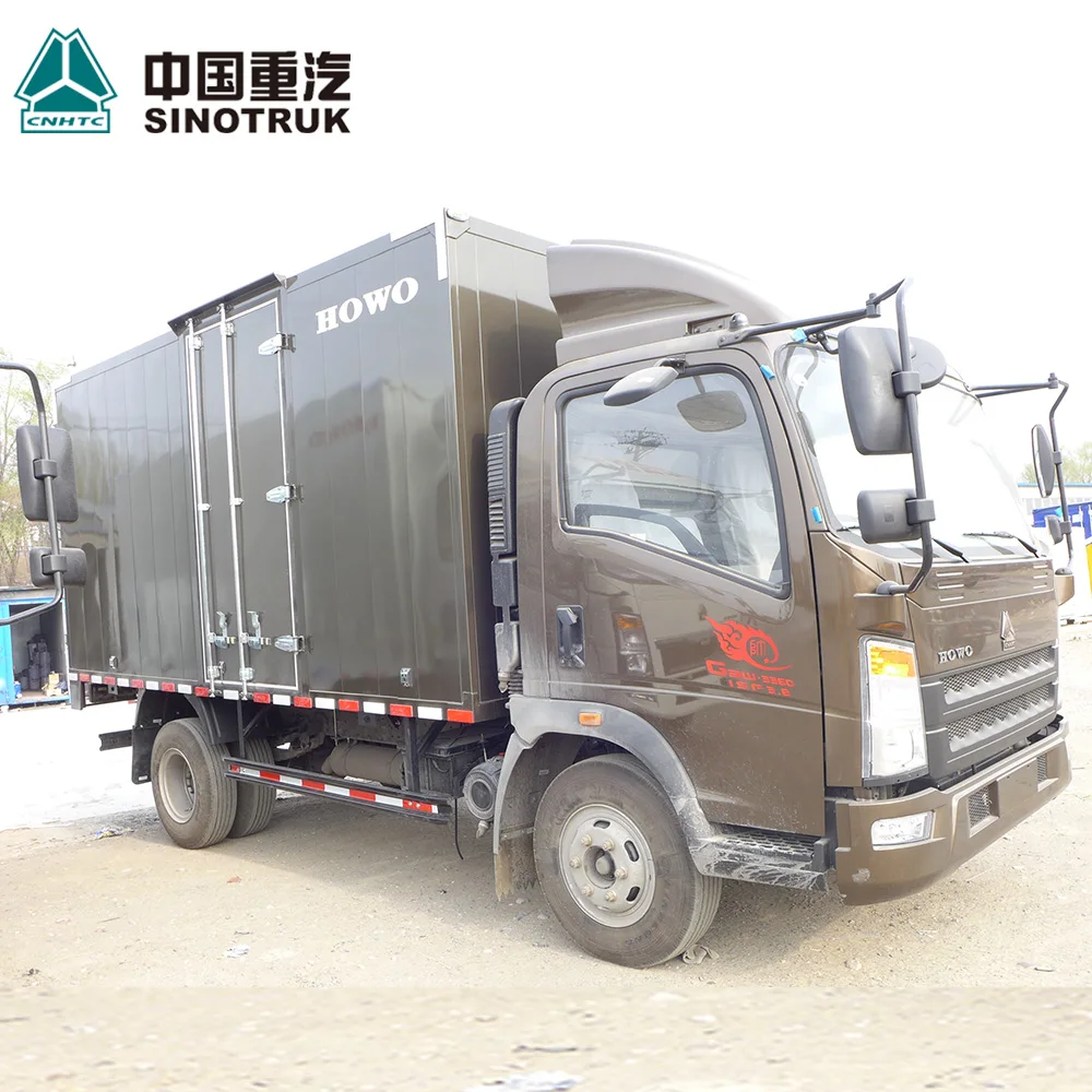 Sino HOWO Mini 5-10tons Container Box 4x4 dry van box truck