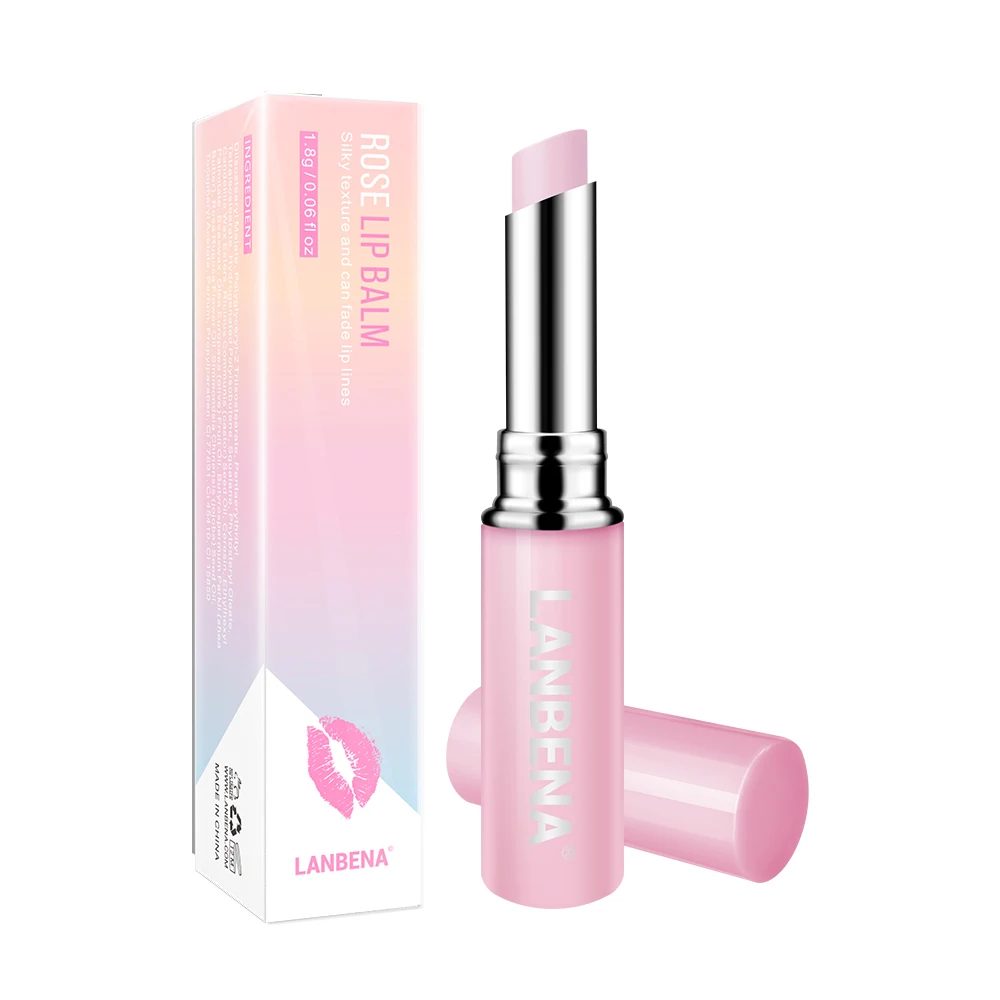  LANBENA Розовый бальзам для губ палочки еды органический