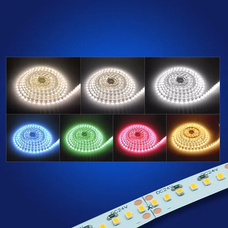 Double Color Temperature Dimming SMD 2216 White Two-color LED Light Strip 240Leds/M