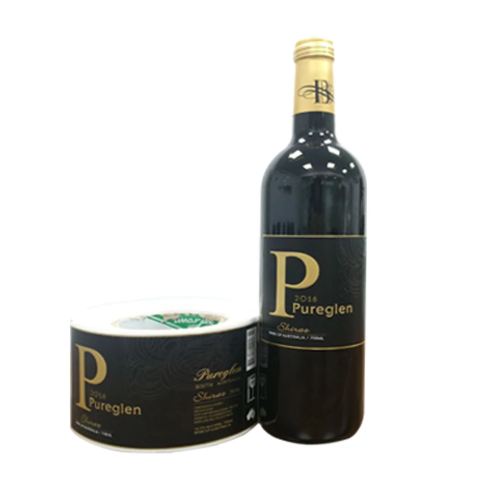 custom printing sticker labels  adhesive vinyl logo stickers label for wine bottle
