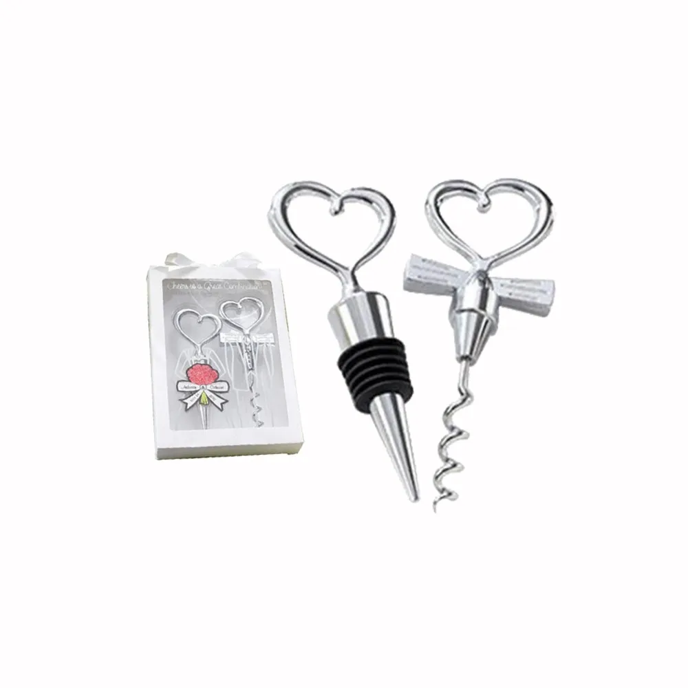 Best Selling Opener and Stopper Set Wedding Gifts for Guests Box Wedding Favors