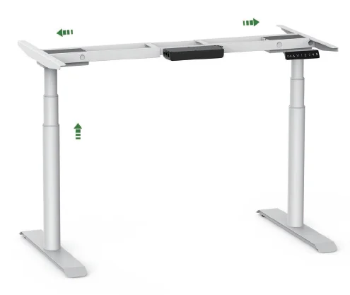 Cheap and high quality  round leg double motors three sections 640-1290mm electric height adjustable sitting stand up desk