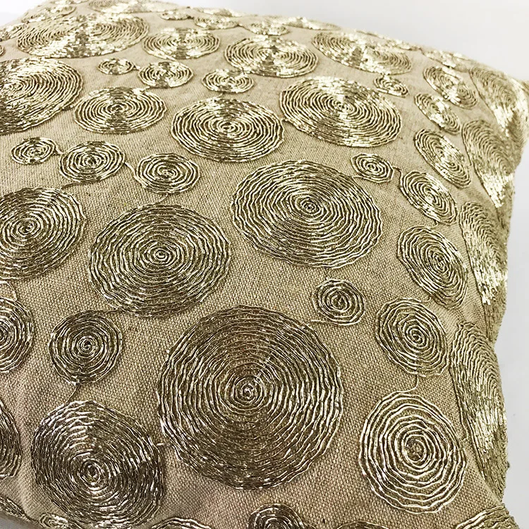 sequin throw pillow case beaded cushion cover embroidery pattern dot pillow cover