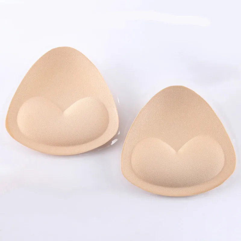 Woman push up enhancer self adhesive triangle sponge silicone bra pad for swimsuit