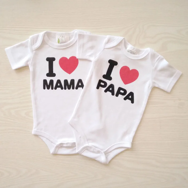 
Newborn baby twins clothes 100% cotton baby rompers bodysuits girls boys clothes 2 piece i love mama papa ropa de bebe onesie 