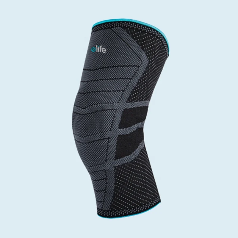 E-Life E-KN450 knitting knee joint protection pads arthritis brace breathable leg knee sleeve support with silicone