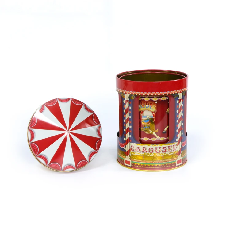 custom round music tin box