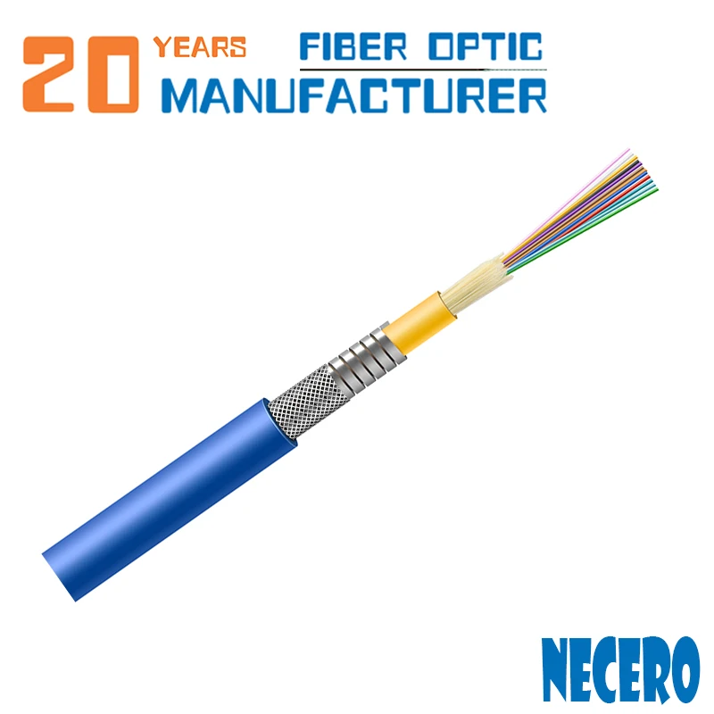 Necero 20 years fiber optics OEM manufactory 16 32 36 core customized armored fiber optic cable