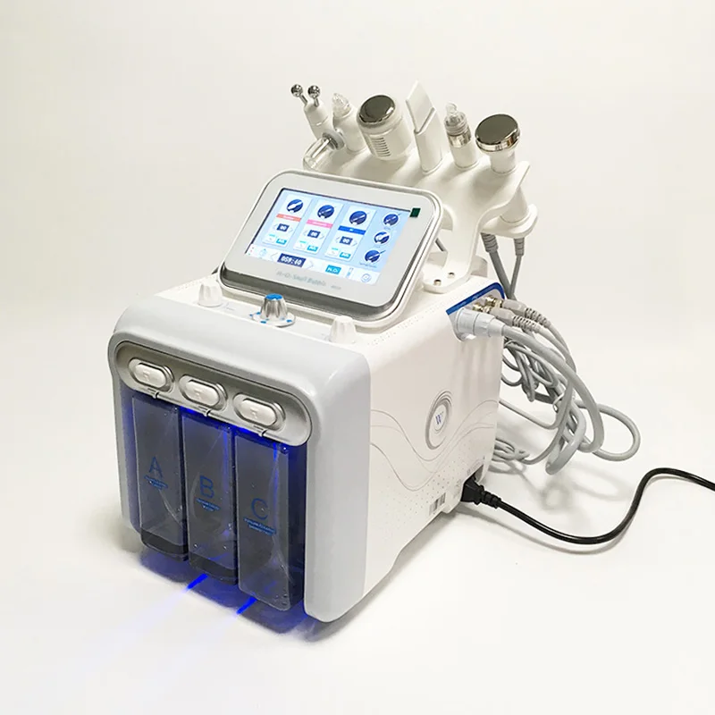 2021 Hot Sale !!!!! H2O2 6 in 1 facial hydro dermabrasion equipment with 1 years warranty