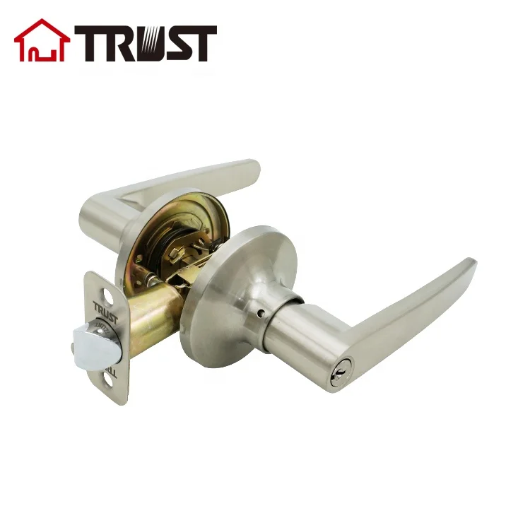 TRUST 6411-SN Entrance  Room Door Levers Brushed Nickel Straight Handles Interior Doors Door Lock