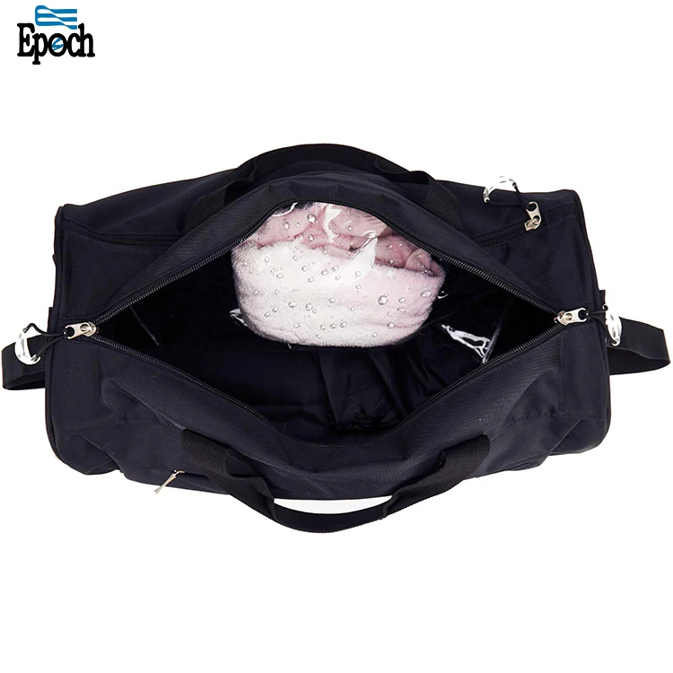 Оптовая Продажа Новый дизайн прочная вместительная Черная спортивная сумка с отделением для обуви