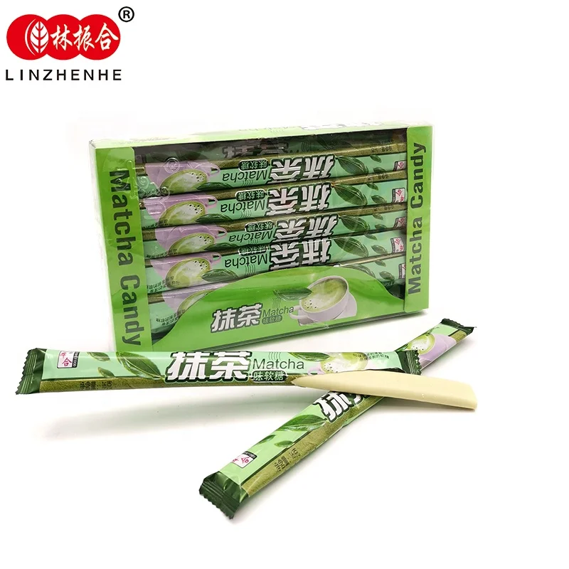 Matcha taffy candy sweet gelatin candy packing by box