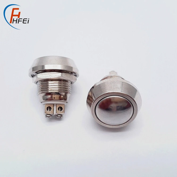 12mm selector metal 2 pin led 12mm 12v 24 volt metal push button switch waterproof switch button