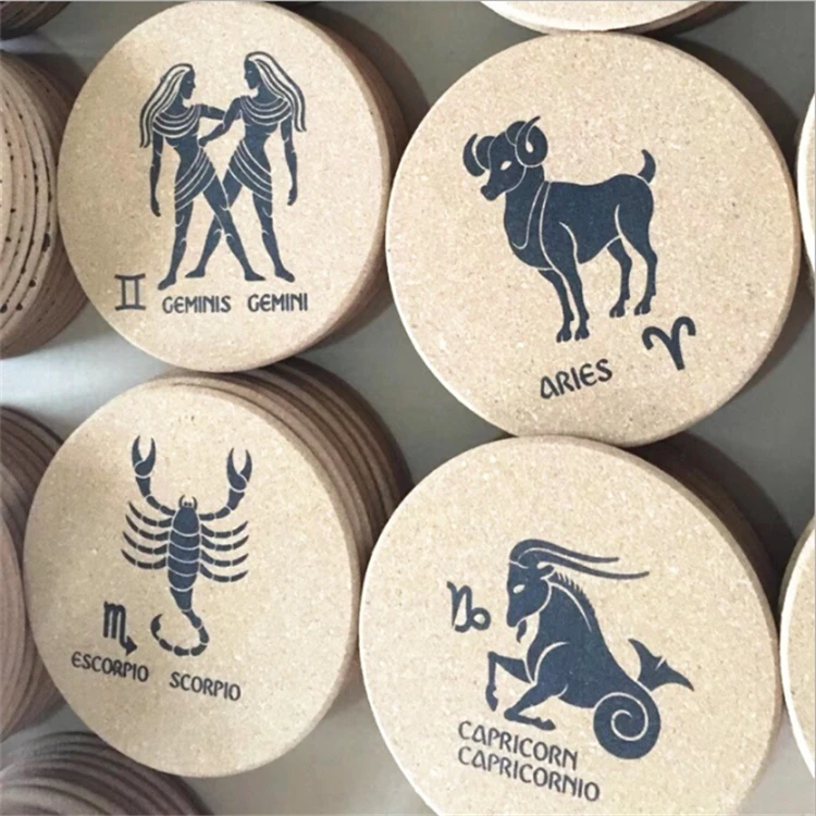 Mats & Pads Table Decoration & Accessories Type and Cork, MDF Material laser engrave cork coaster