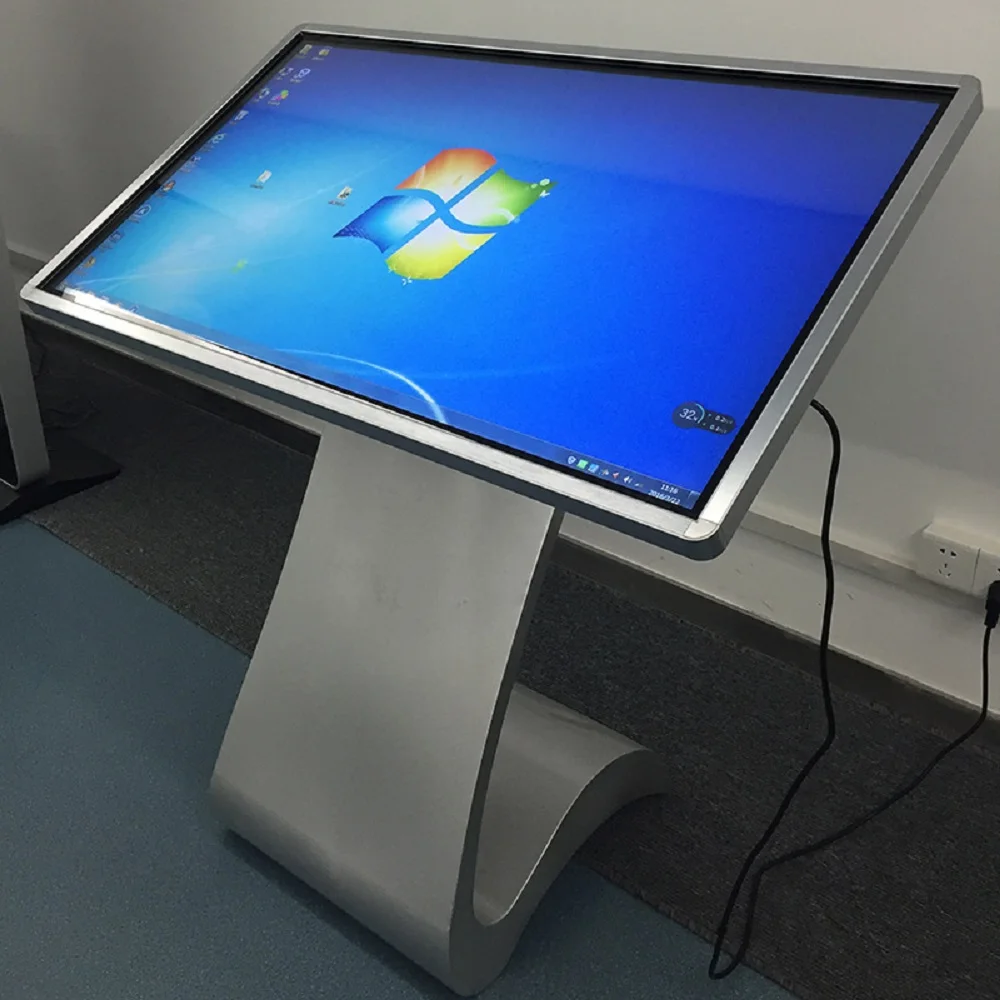Connect with wifi table screen kiosk query information play game take photo Z table digital signage for center