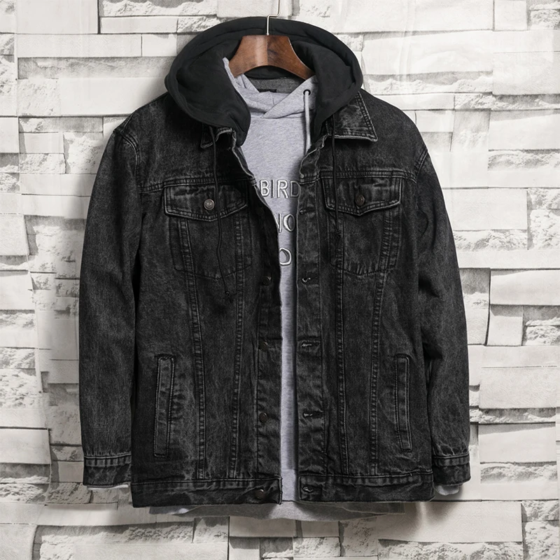 9009 Denim Hooded Jacket Jean Fur Jacket