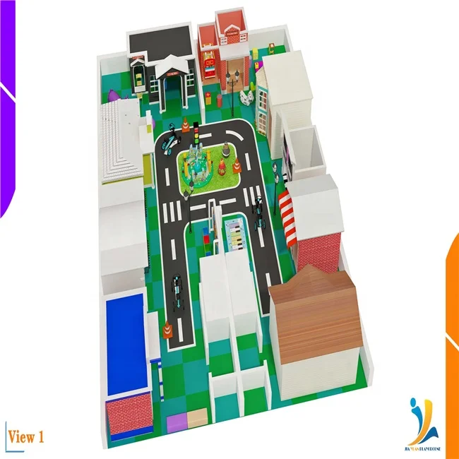 12*17*4m kids playhouse with playground accessories  interactive play system