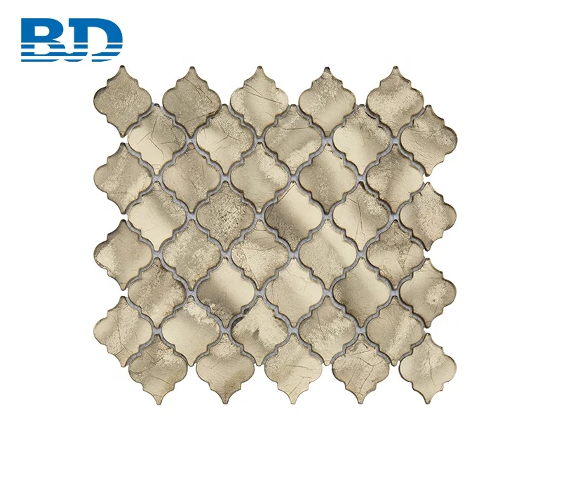 Wall Art Mural Antique Gold Lantern Mosaic Tile Glass